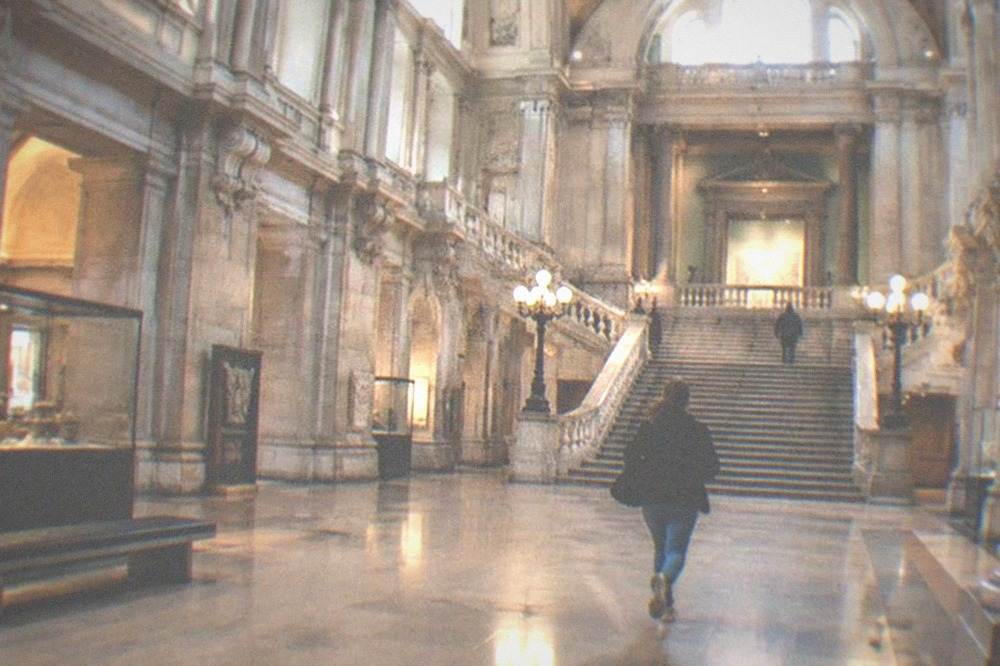 The grand central hall and staircase of the National Museum Cardiff